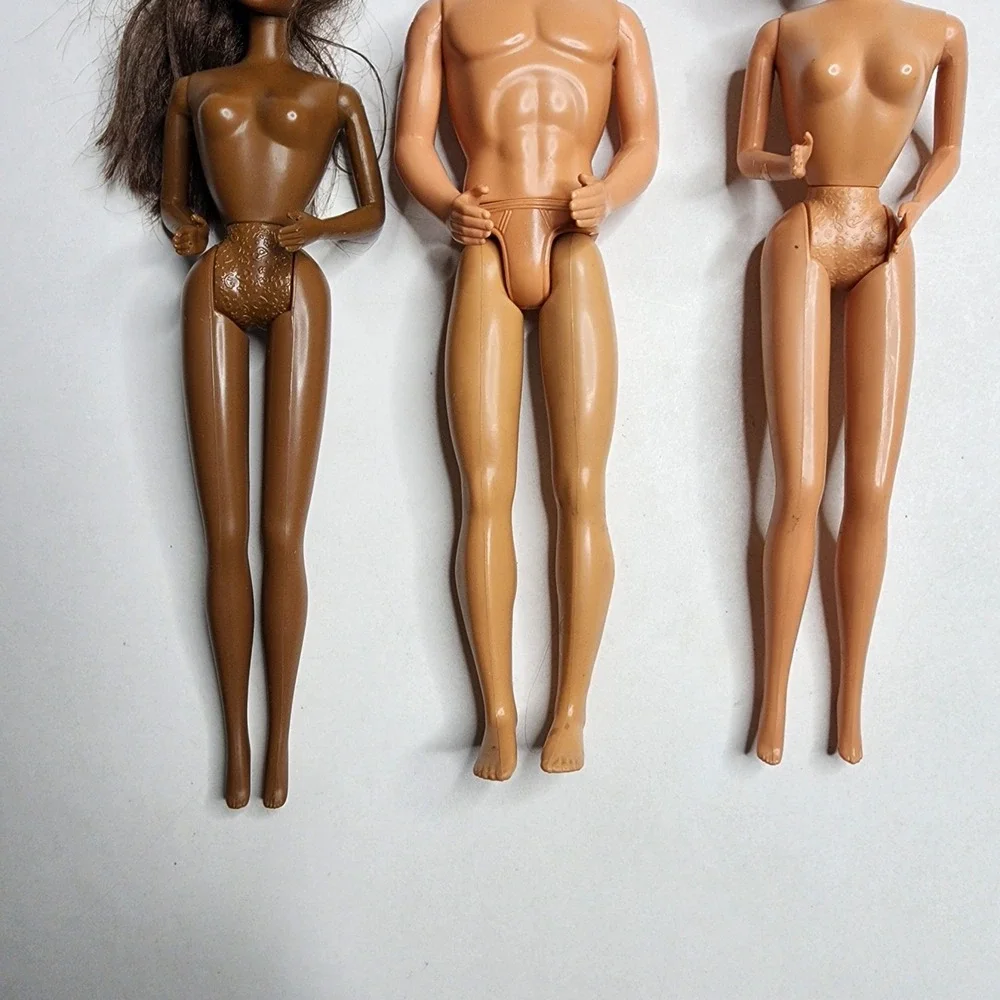 Vintage‎ 1980s Lot of 3 Barbies Ken Black African American Red Real Hair